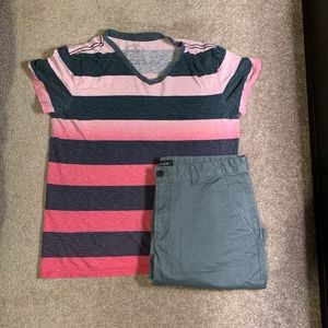 Mens RW&CO Casual Flat Front Shorts